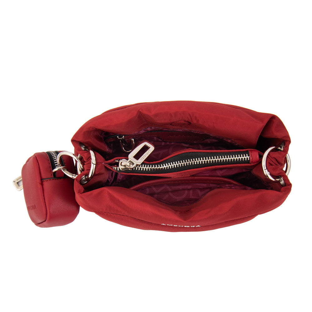 Crossbody Clio Nylon Rojo Oscuro