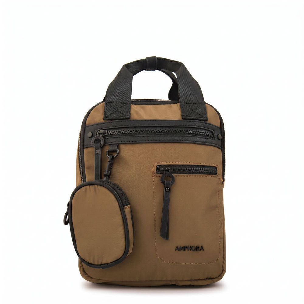 Mochila Abril Nylon Beige Oscuro