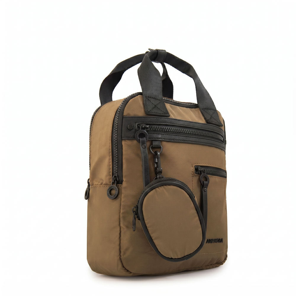 Mochila Abril Nylon Beige Oscuro