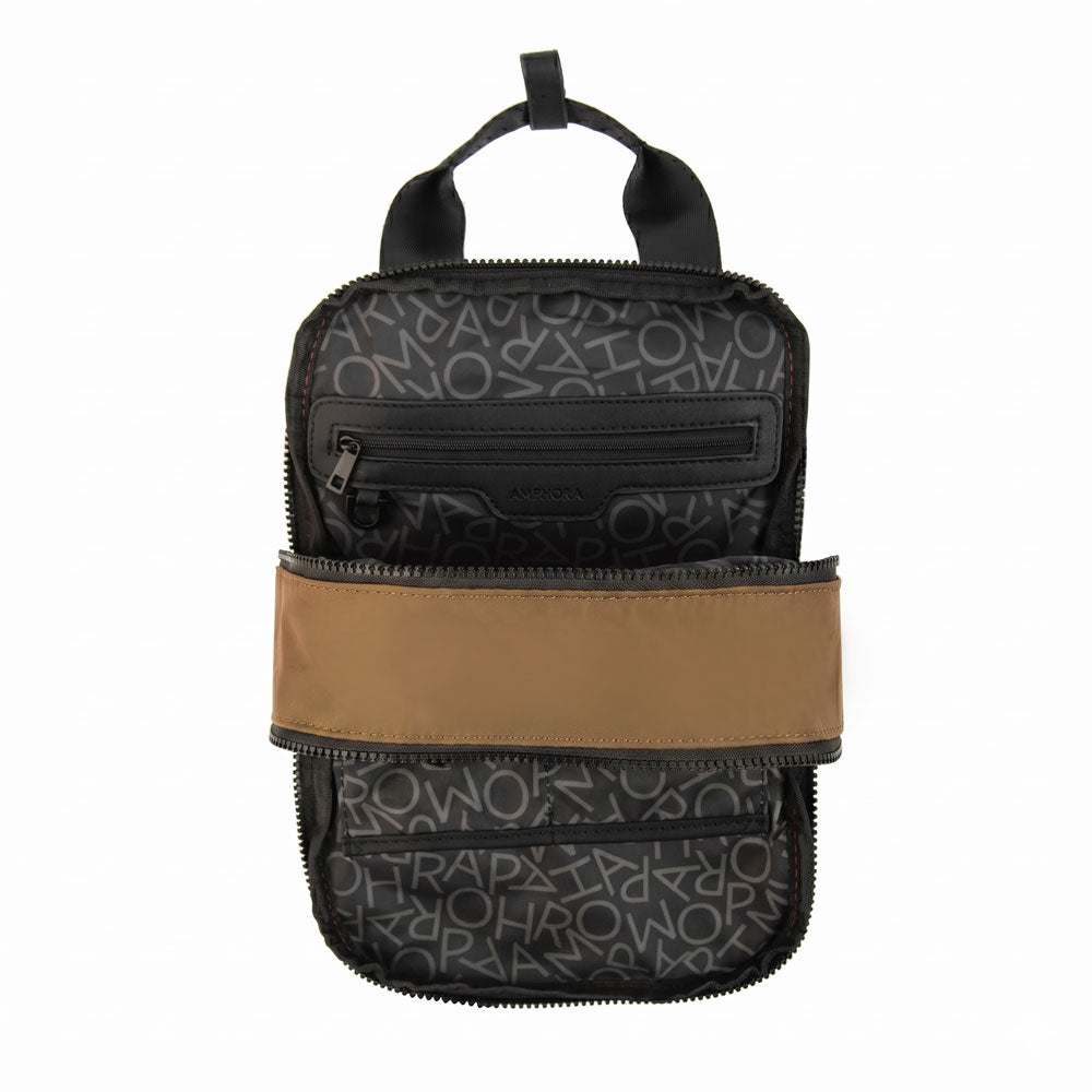 Mochila Abril Nylon Beige Oscuro