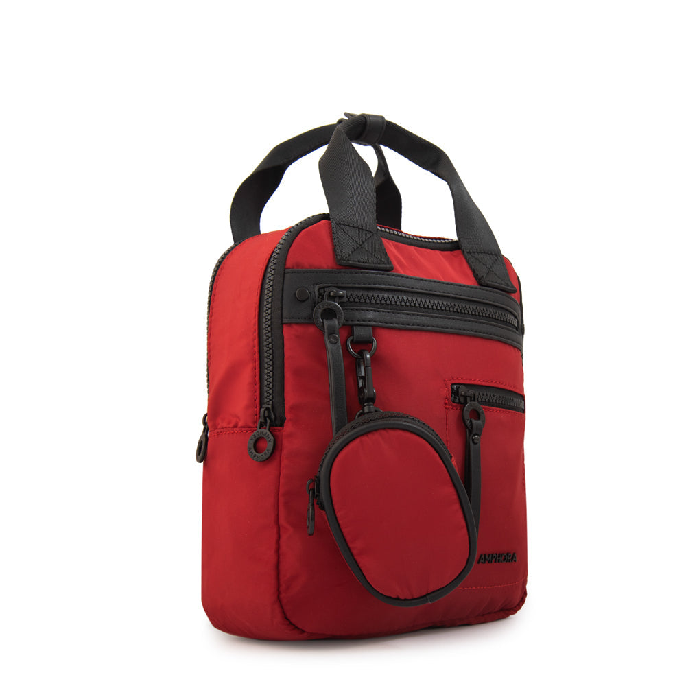 Mochila Abril Nylon Rojo Oscuro