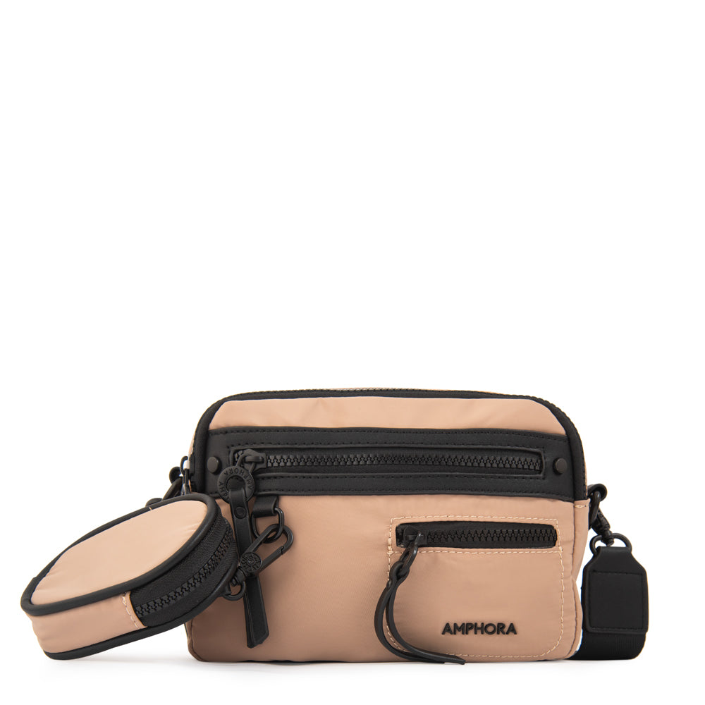 Crossbody Abril Nylon Beige Oscuro