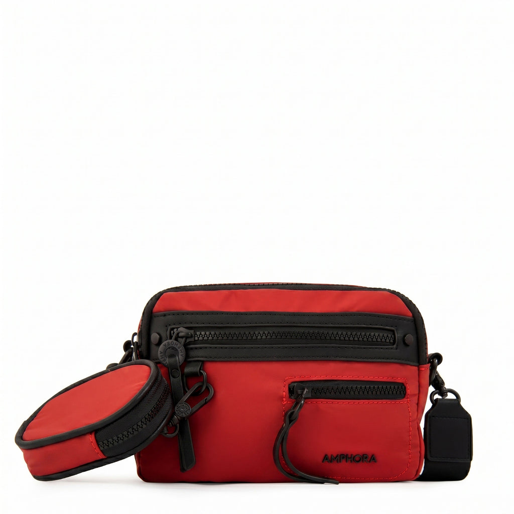 Crossbody Abril Nylon Rojo Oscuro