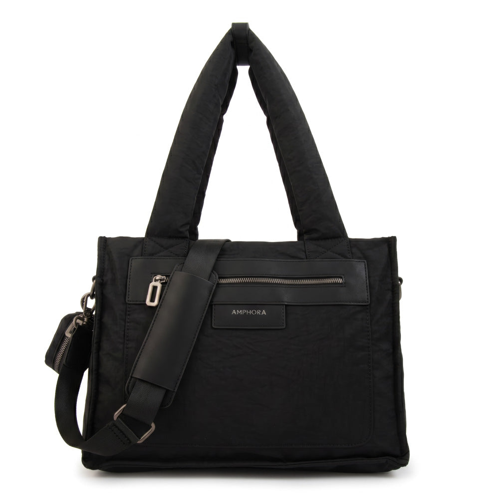Cartera Dos Asas Portalaptop Daliet Nylon Negro