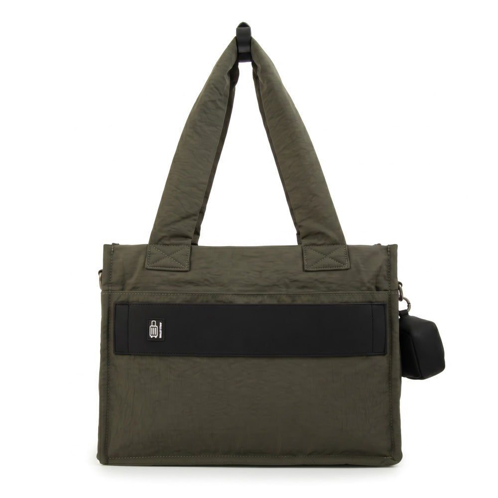 Cartera Dos Asas Portalaptop Daliet Nylon Verde Oliva