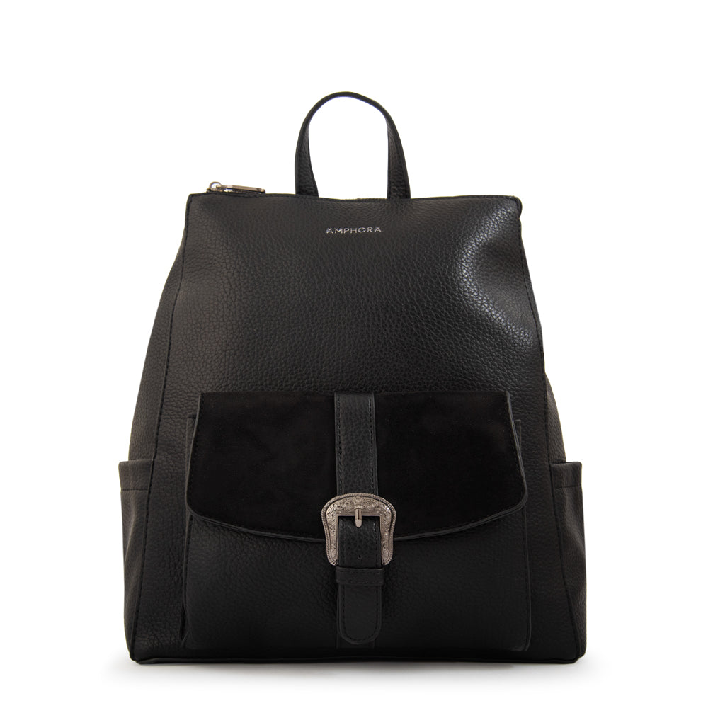 Mochila Victorina Gamuzado Negro