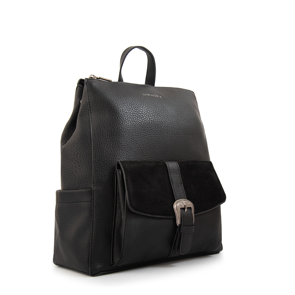 Mochila Victorina Gamuzado Negro