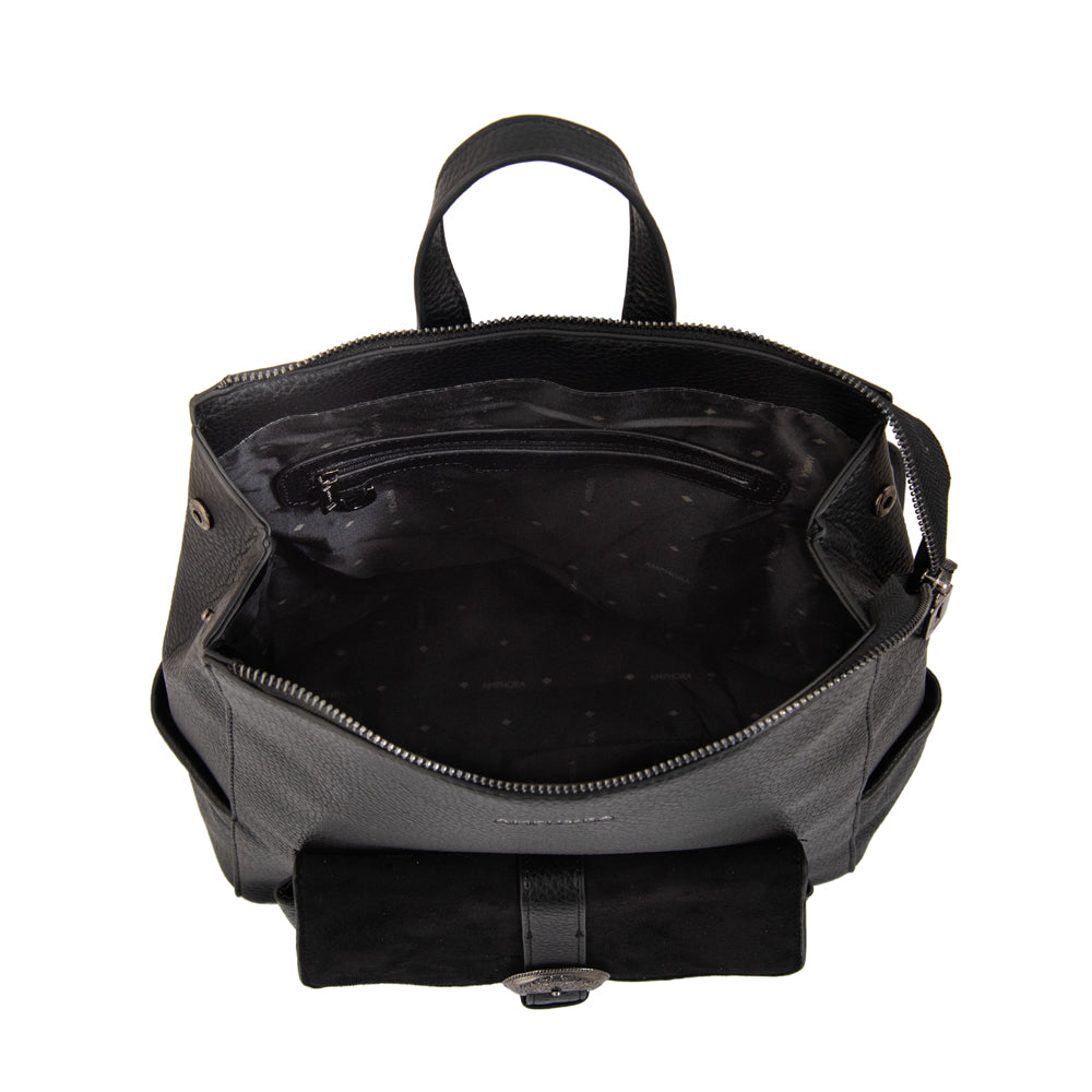 Mochila Victorina Gamuzado Negro