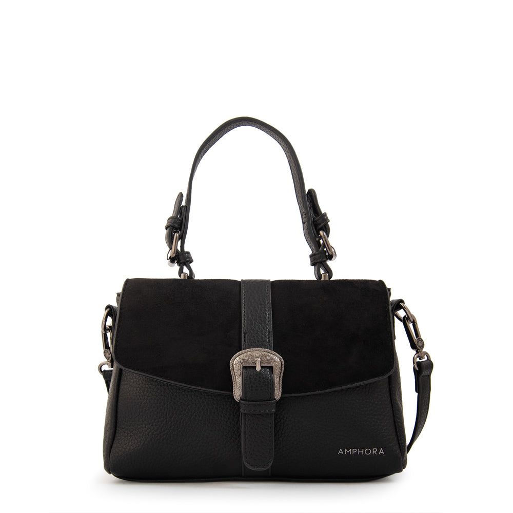 Crossbody Victorina Gamuzado Negro