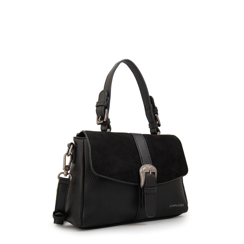 Crossbody Victorina Gamuzado Negro