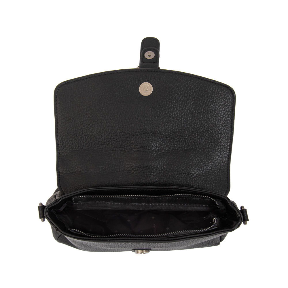 Crossbody Victorina Gamuzado Negro