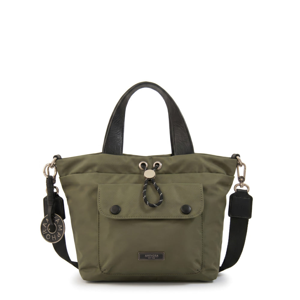 Cartera Dos Asas Cyric Nylon Verde Oliva