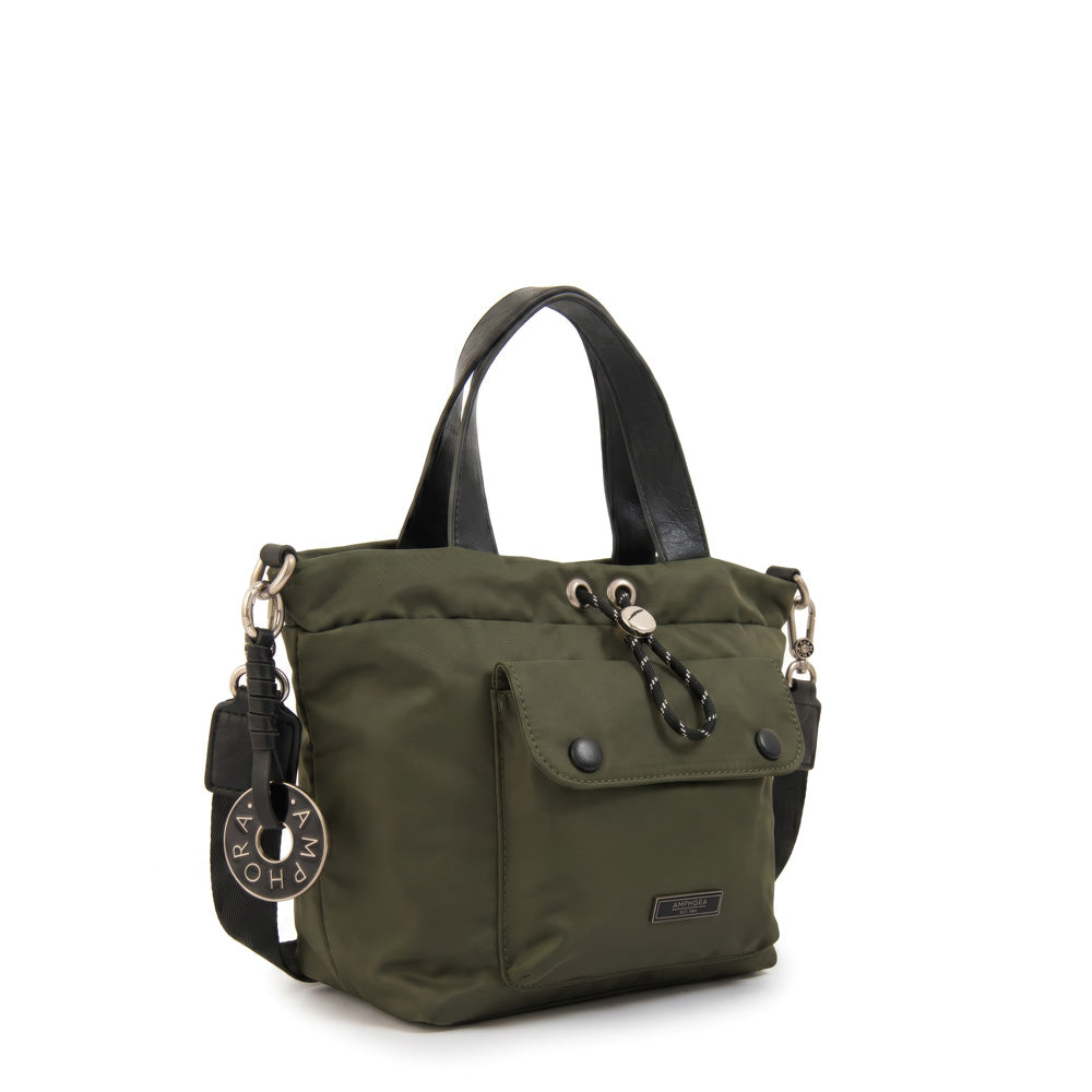 Cartera Dos Asas Cyric Nylon Verde Oliva