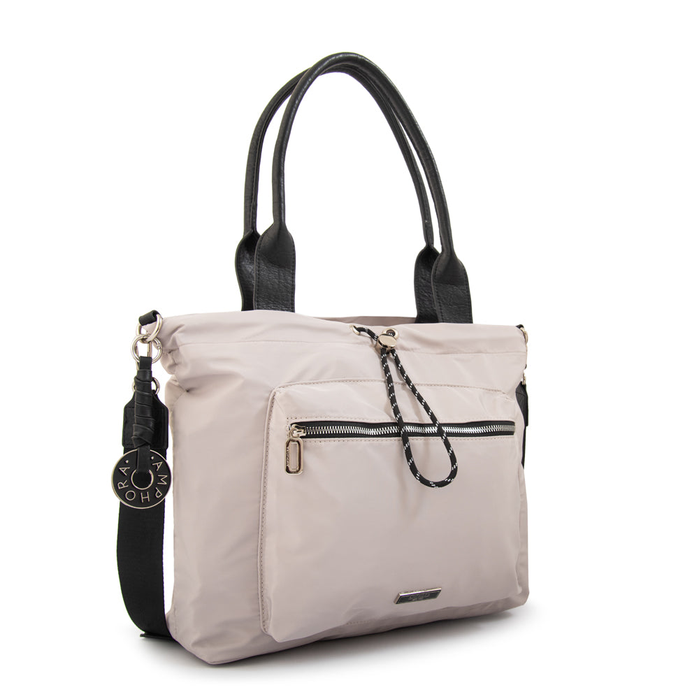 Cartera Dos Asas Portalaptop Cyric Nylon Beige