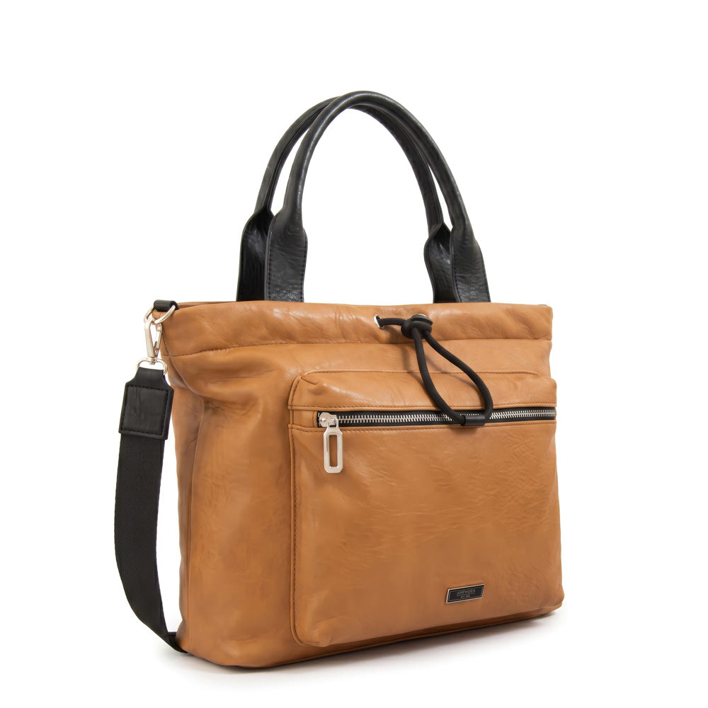Cartera Dos Asas Portalaptop Cyric Camel