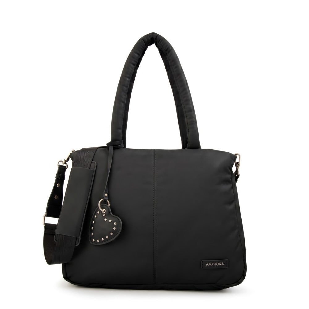 Cartera Dos Asas Portalaptop Luz Nylon Negro