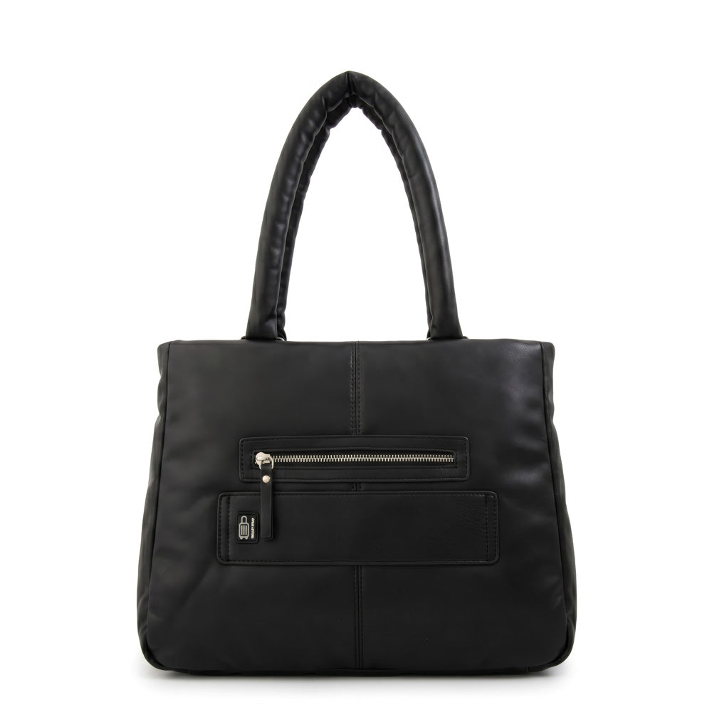 Cartera Dos Asas Portalaptop Luz Nylon Negro