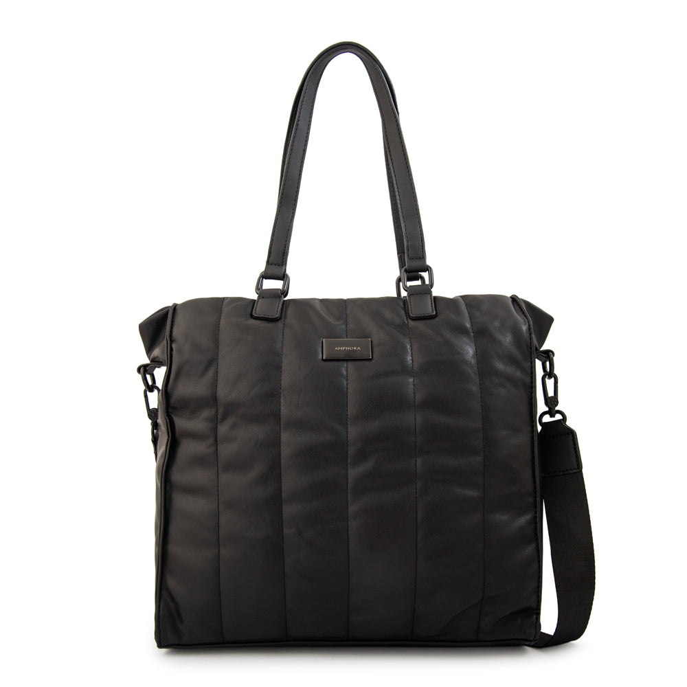 Cartera Dos Asas Japon Liso Negro