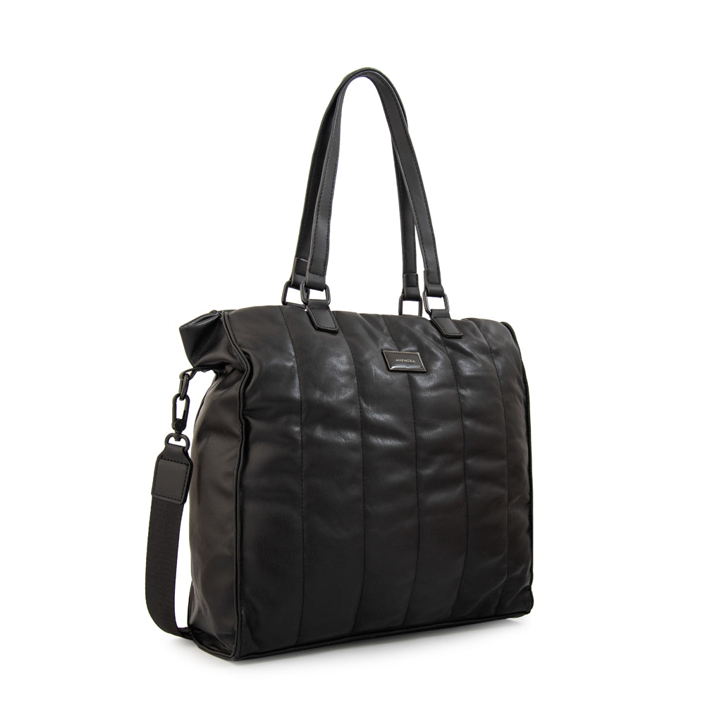 Cartera Dos Asas Japon Liso Negro