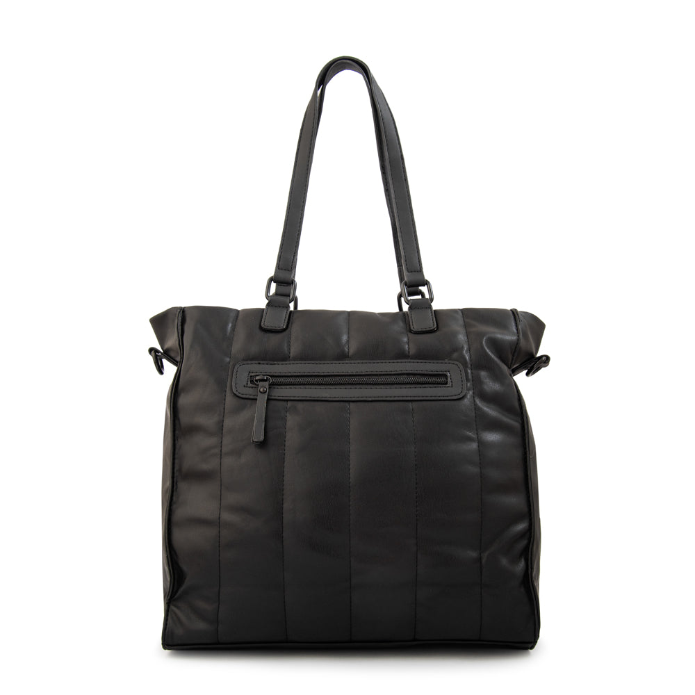 Cartera Dos Asas Japon Liso Negro