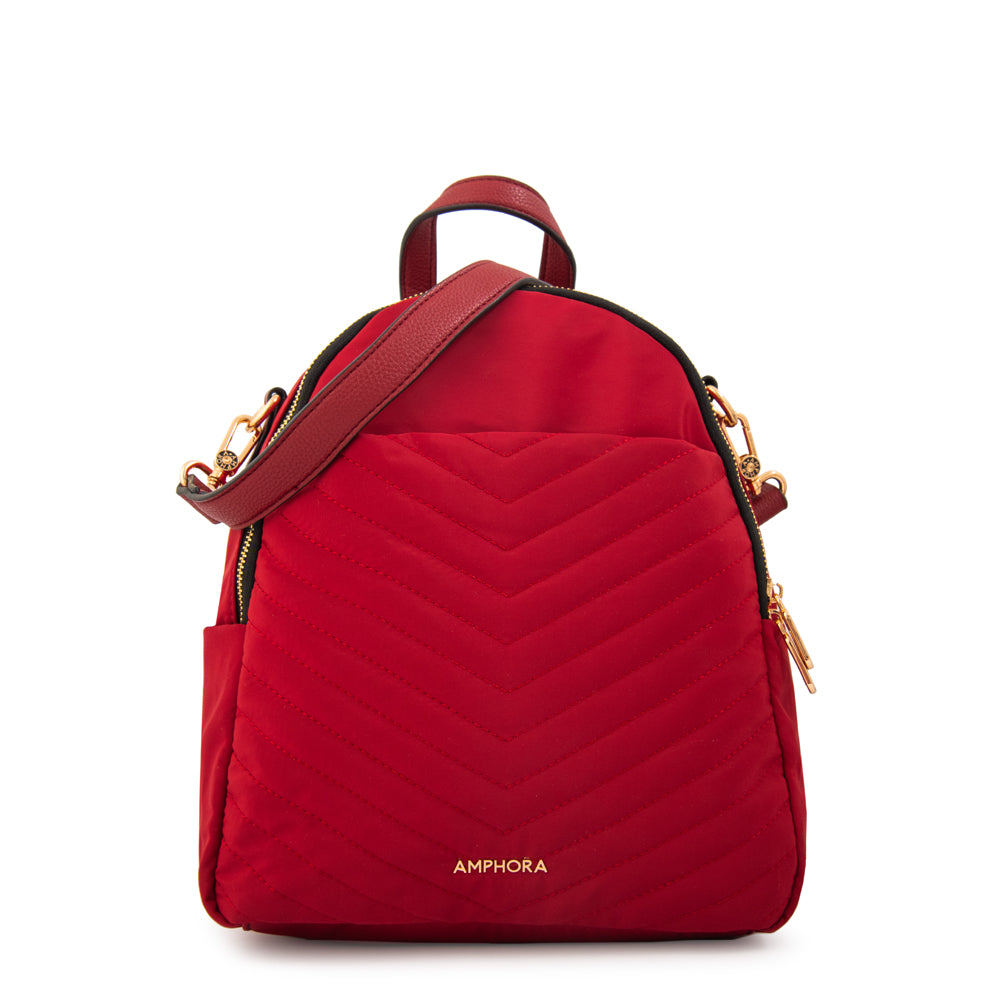 Mochila Filomena Nylon Rojo Oscuro