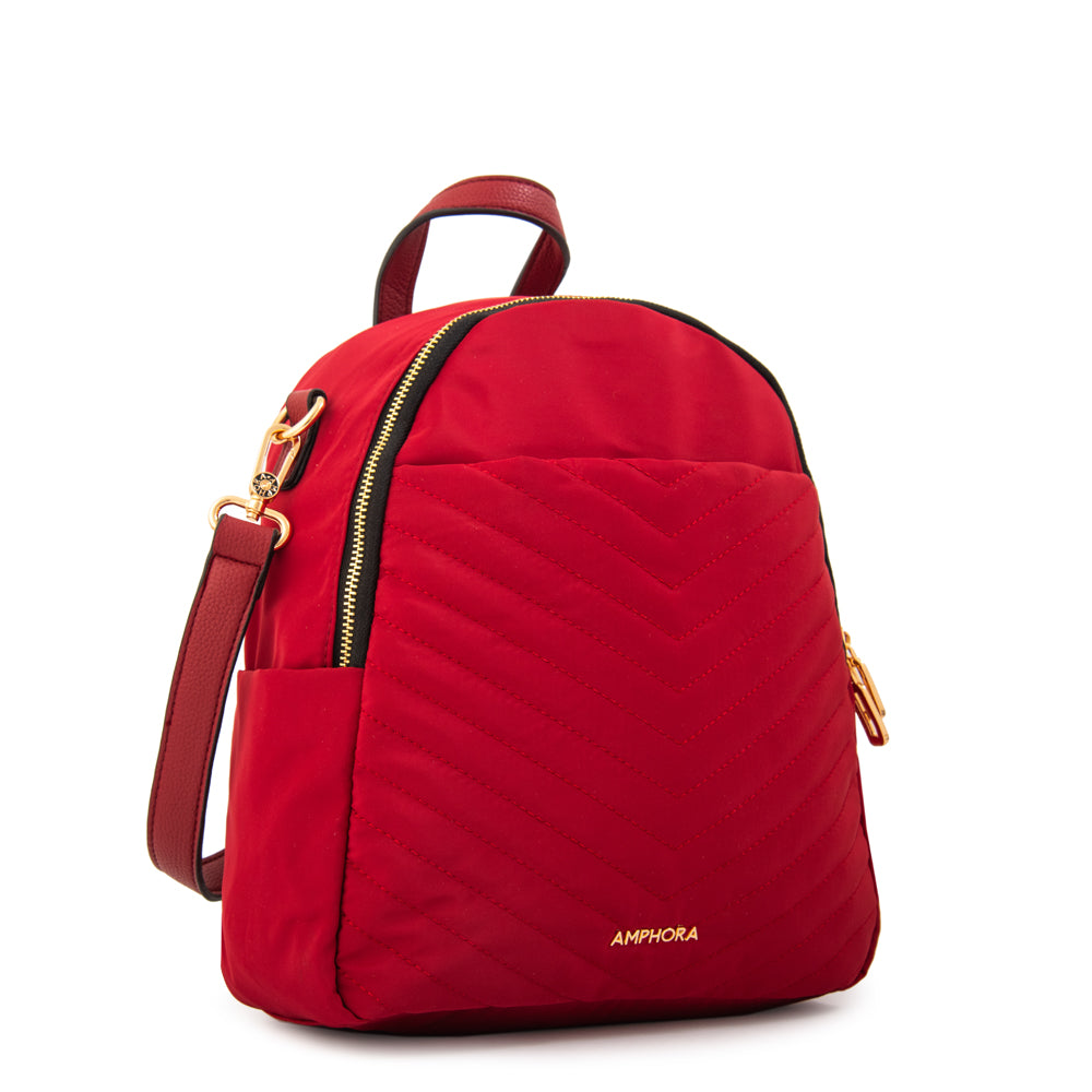 Mochila Filomena Nylon Rojo Oscuro