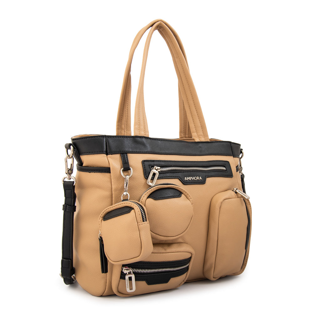 Cartera Dos Asas Evany Beige
