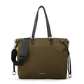 Cartera Dos Asas Portalaptop Romina Nylon Verde Oliva