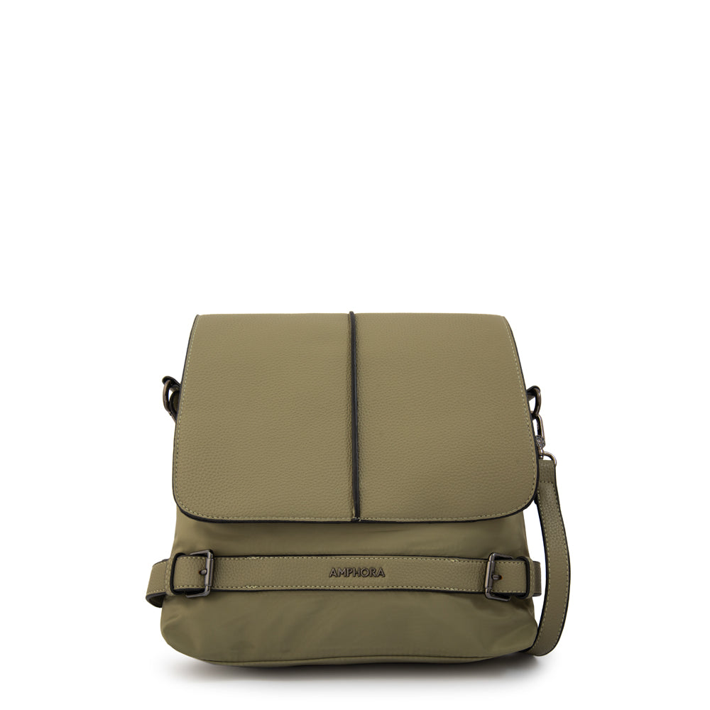 Crossbody Fiori Nylon Verde Oliva