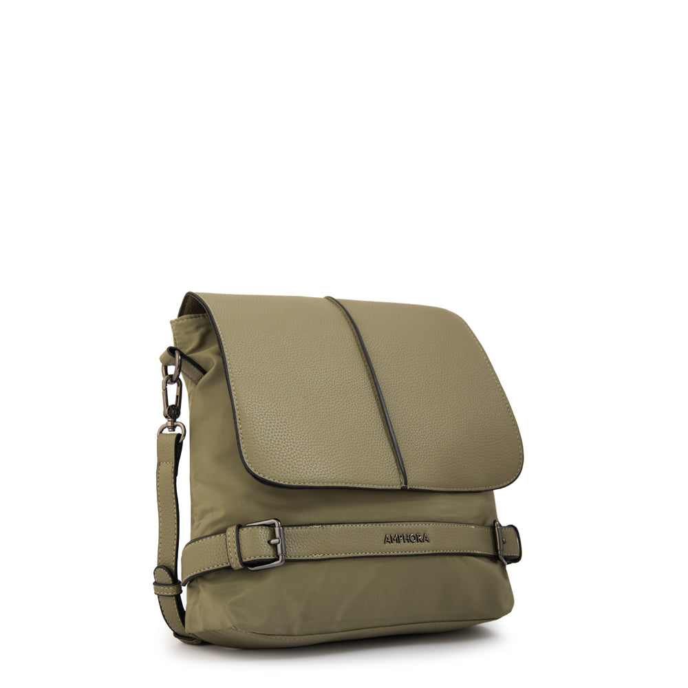 Crossbody Fiori Nylon Verde Oliva
