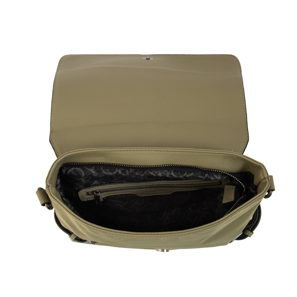 Crossbody Fiori Nylon Verde Oliva