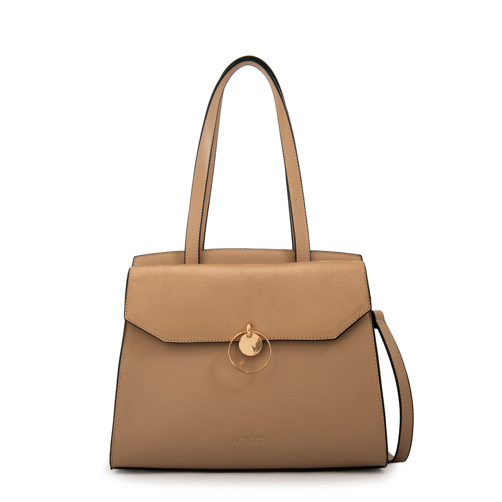 Cartera Dos Asas Maggie Beige