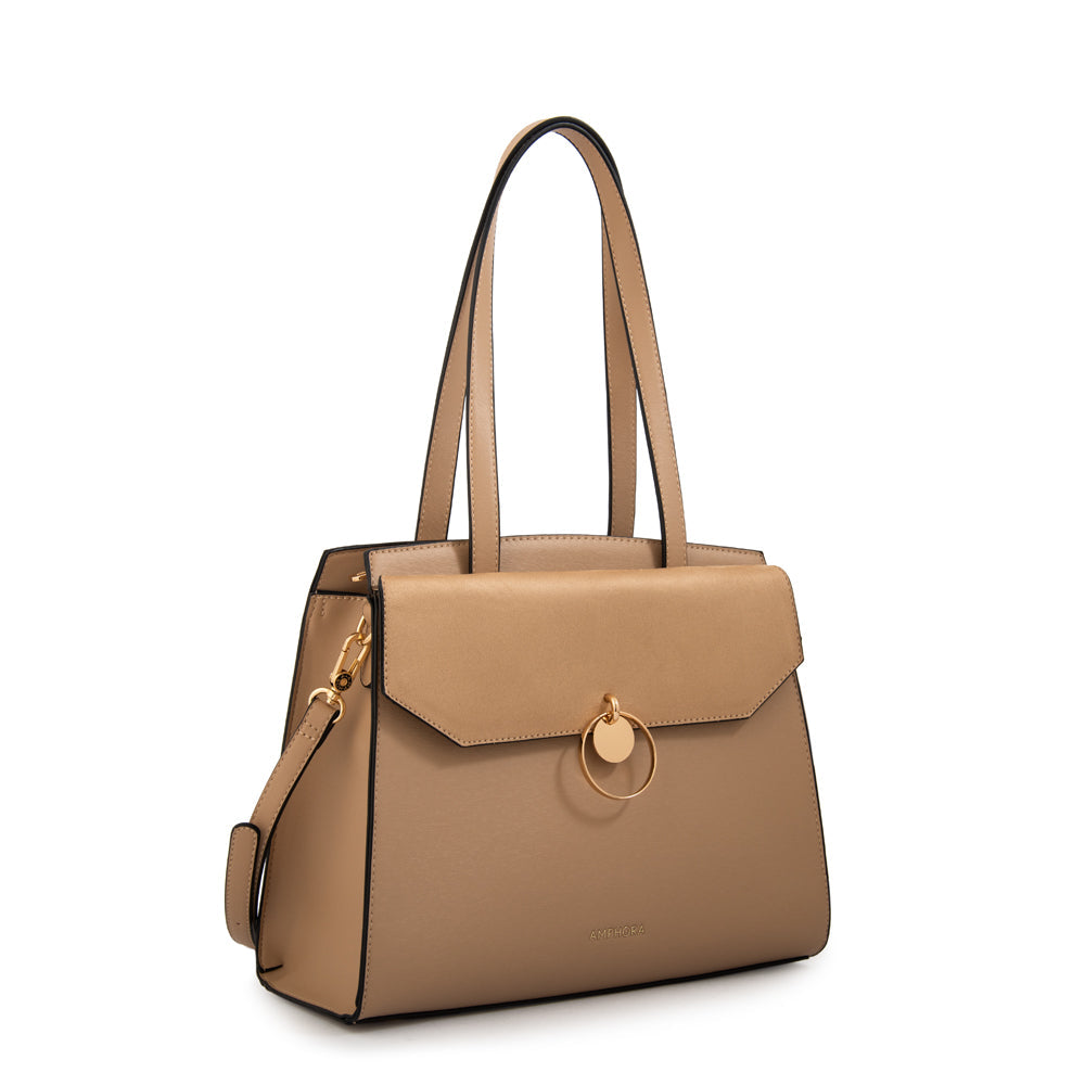 Cartera Dos Asas Maggie Beige