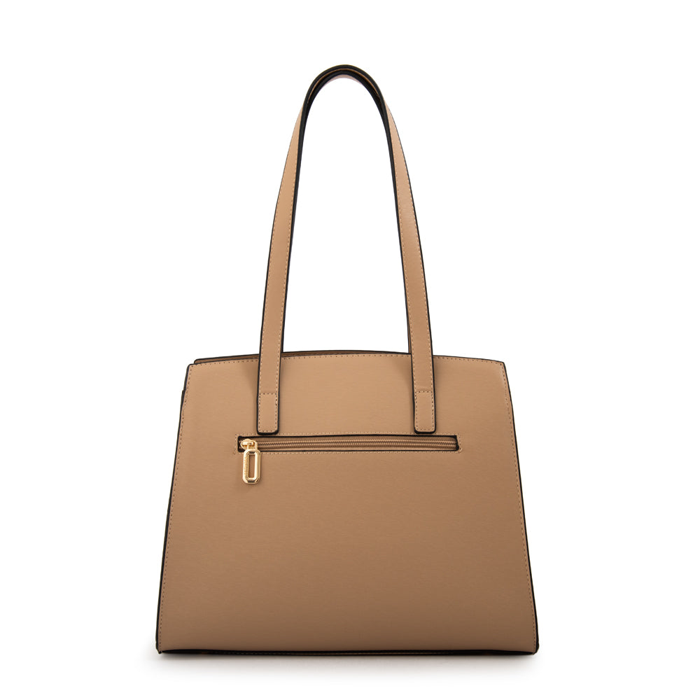 Cartera Dos Asas Maggie Beige