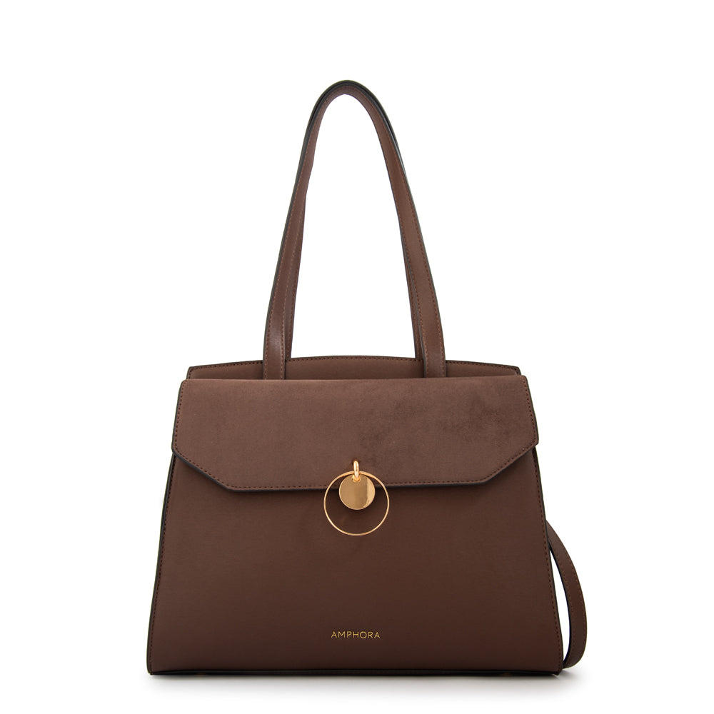 Cartera Dos Asas Maggie Café Oscuro
