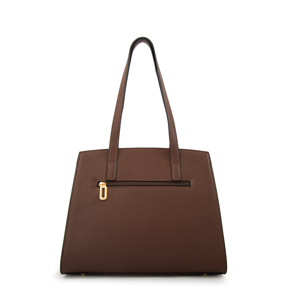 Cartera Dos Asas Maggie Café Oscuro