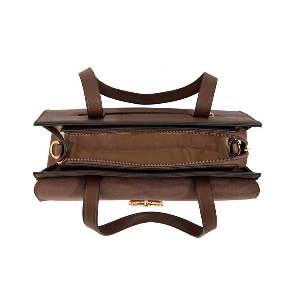 Cartera Dos Asas Maggie Café Oscuro