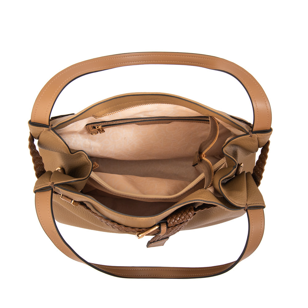 Cartera Corte Recto Minerva Beige Oscuro
