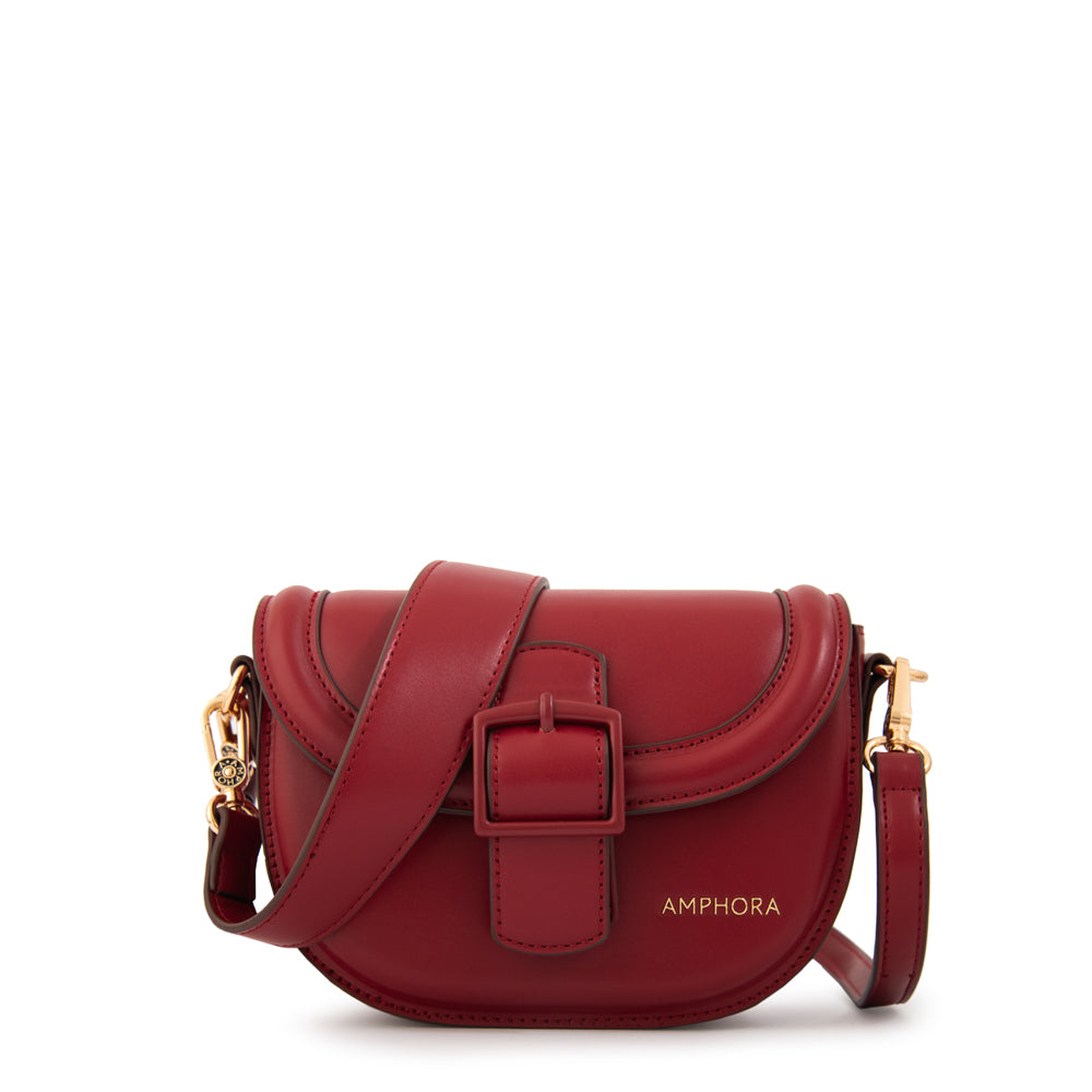 Crossbody Oval Tifany Rojo Oscuro