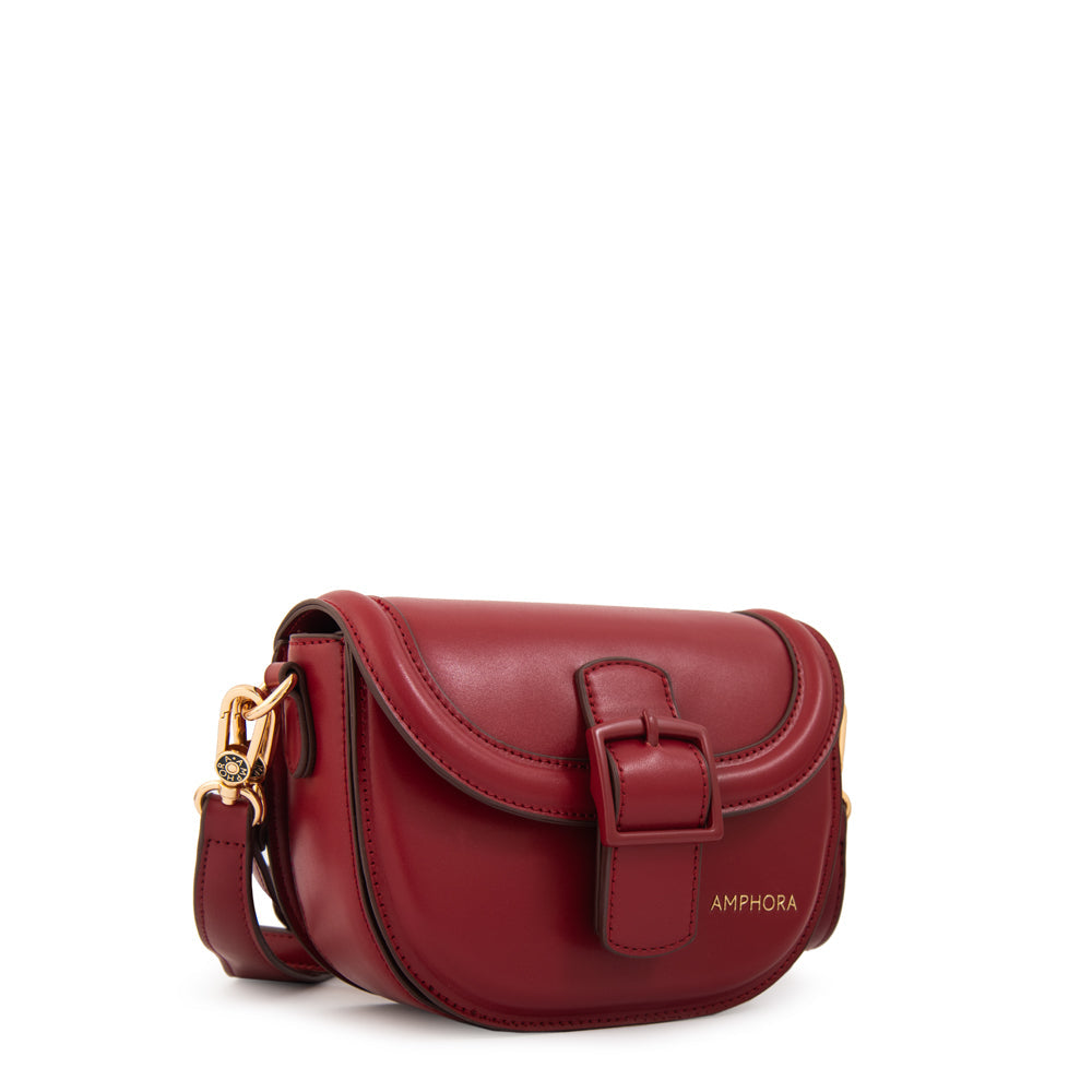 Crossbody Oval Tifany Rojo Oscuro