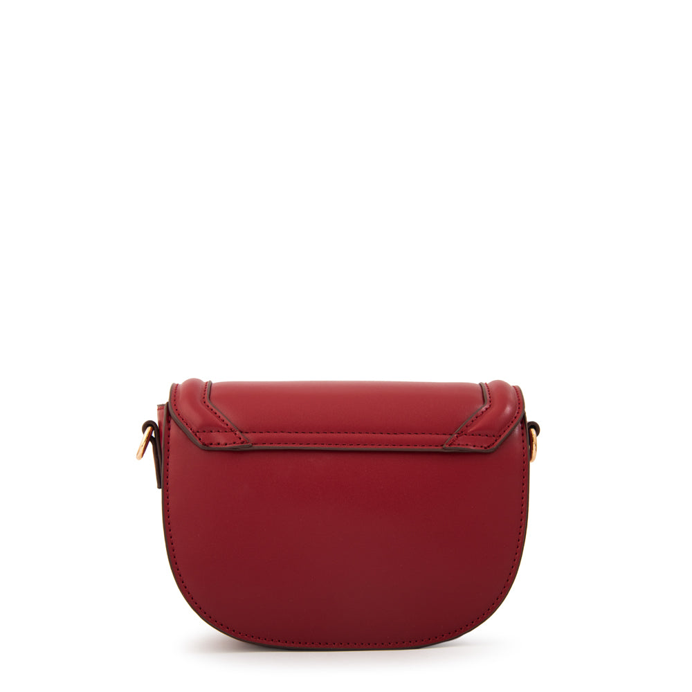 Crossbody Oval Tifany Rojo Oscuro