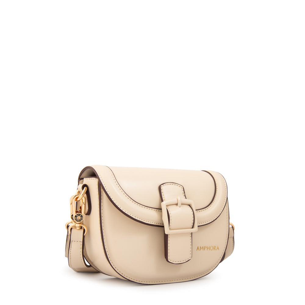 Crossbody Oval Tifany Blanco Crudo