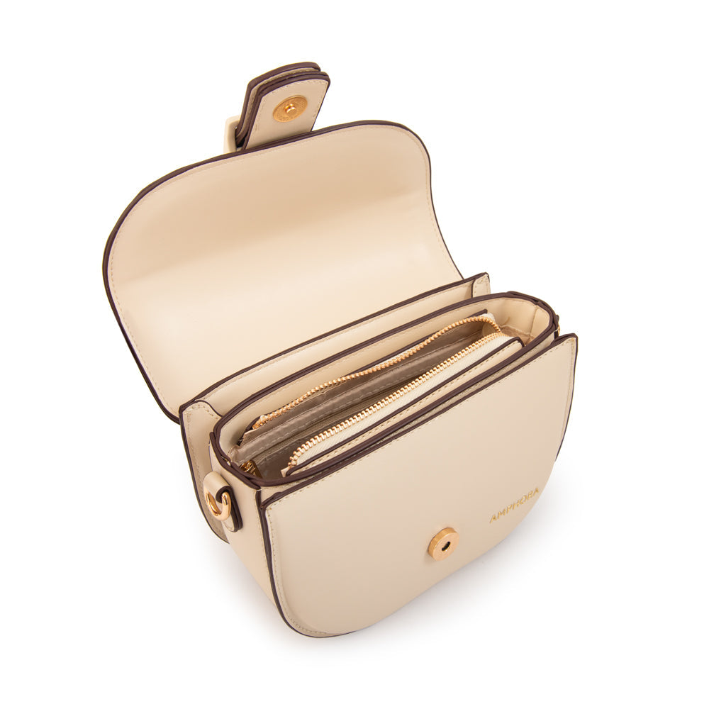 Crossbody Oval Tifany Blanco Crudo