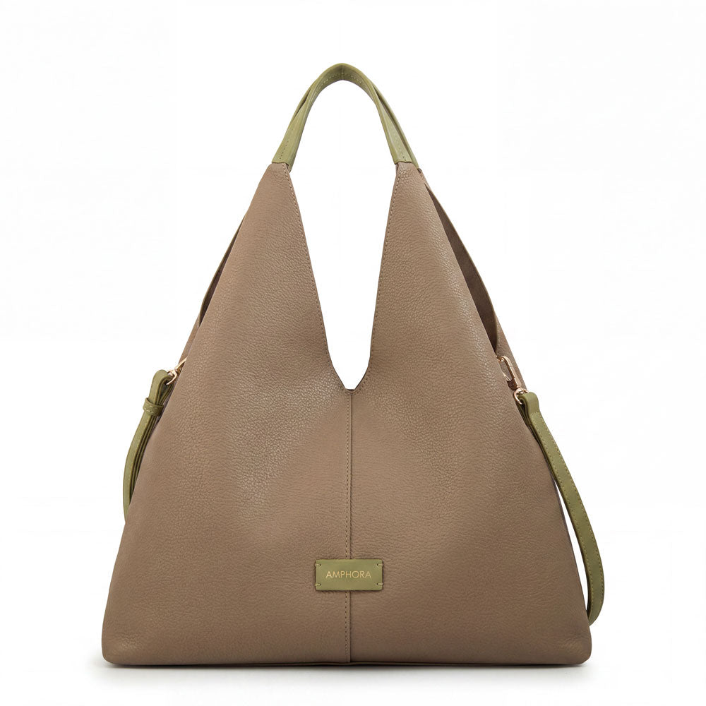 Cartera Dos Asas Adriel Beige Oscuro