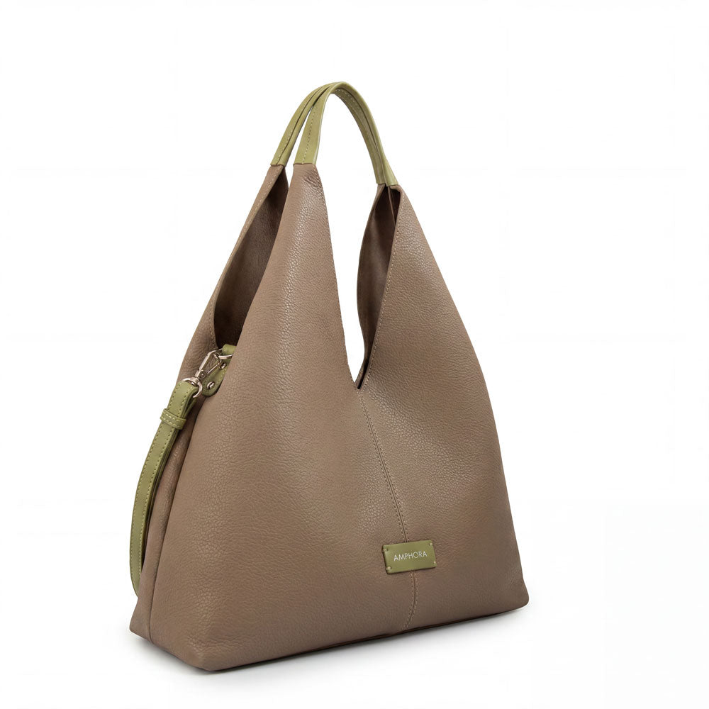 Cartera Dos Asas Adriel Beige Oscuro