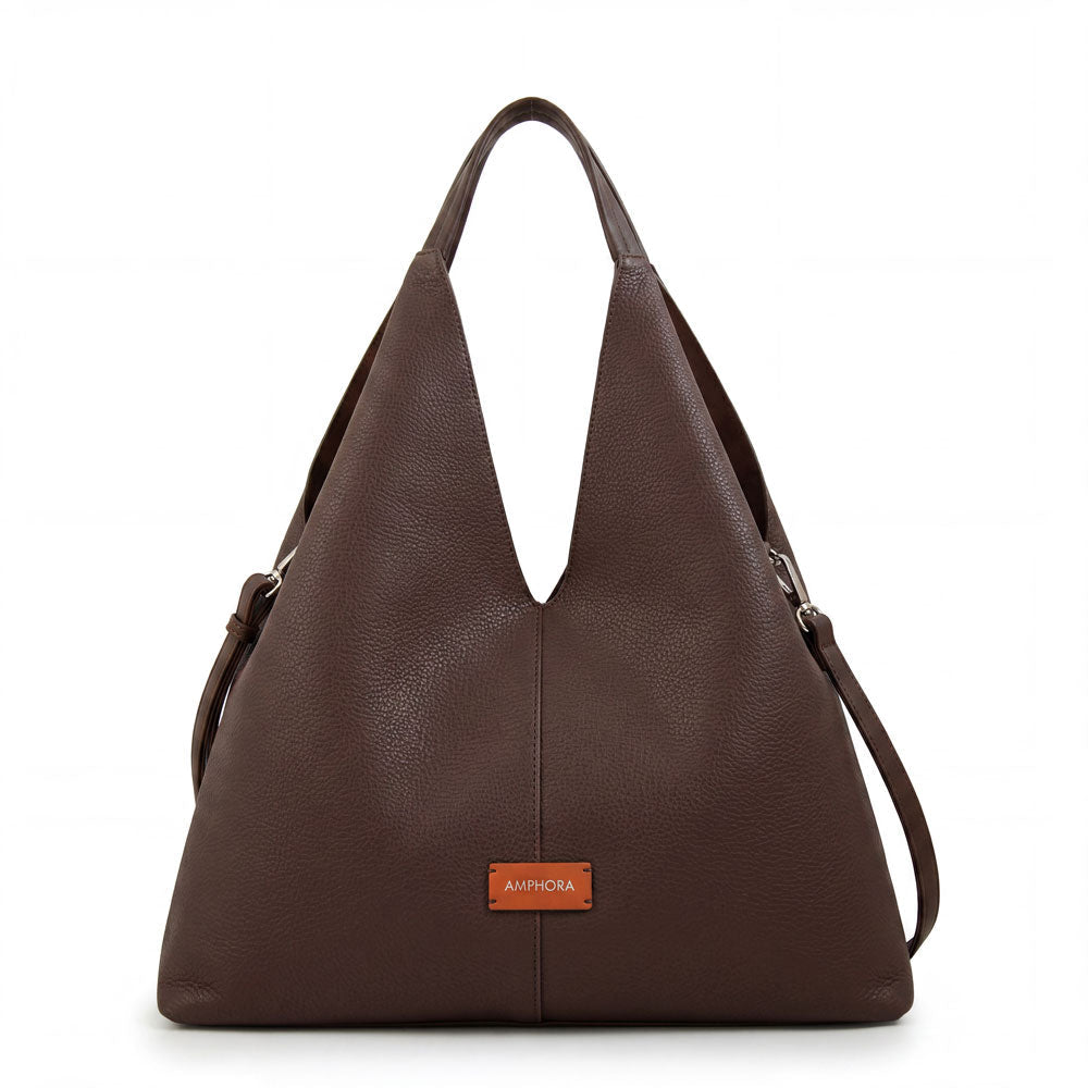 Cartera Dos Asas Adriel Café Oscuro