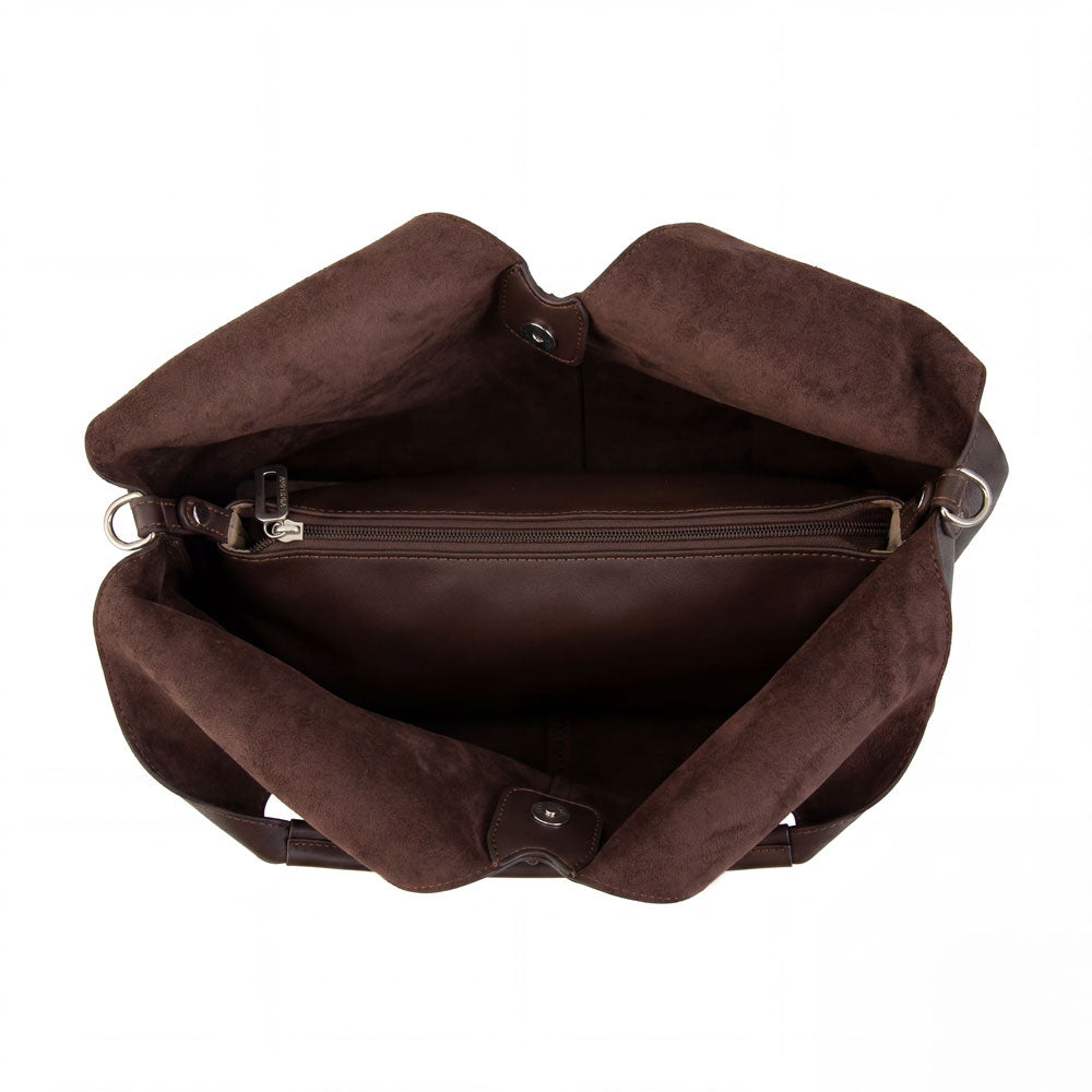 Cartera Dos Asas Adriel Café Oscuro