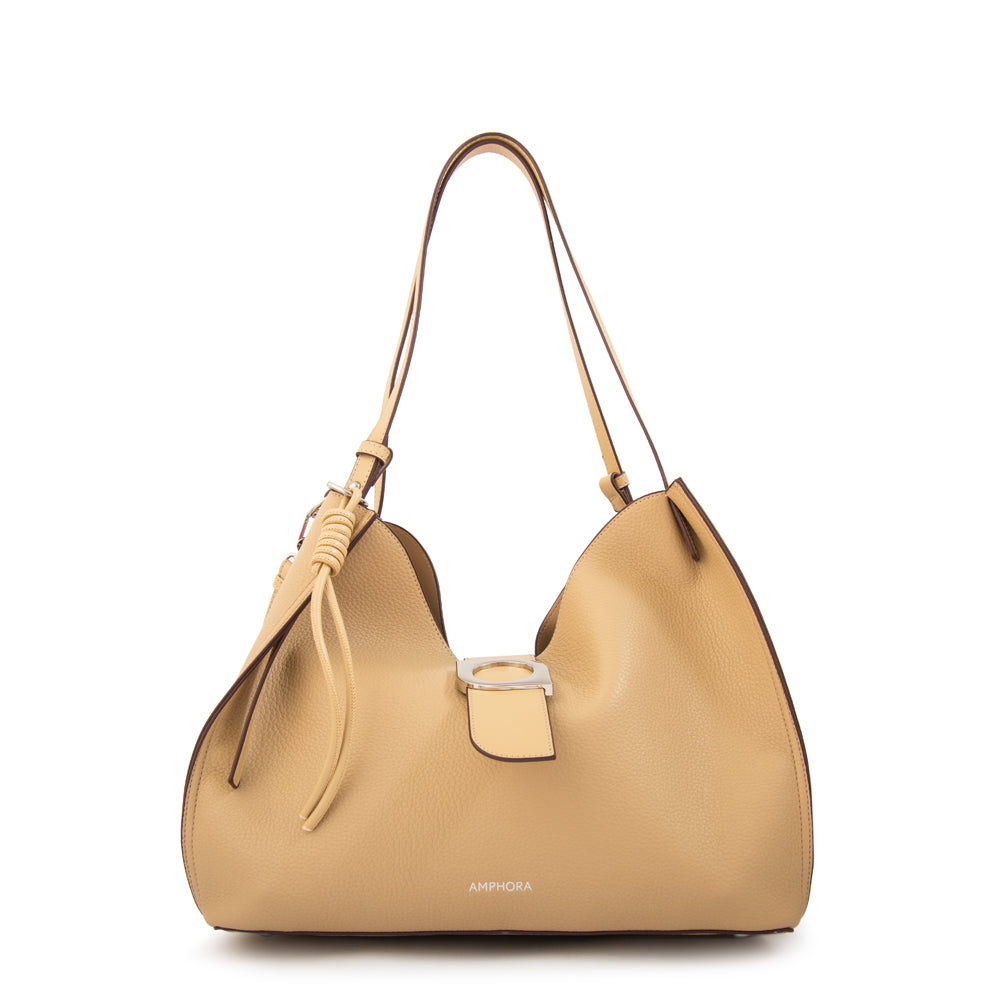 Cartera Dos Asas Lirai Beige Oscuro