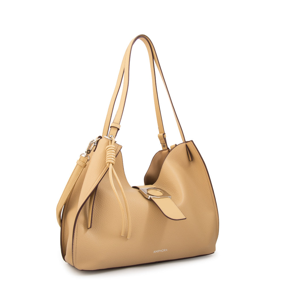 Cartera Dos Asas Lirai Beige Oscuro