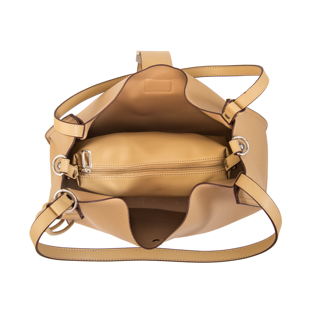 Cartera Dos Asas Lirai Beige Oscuro